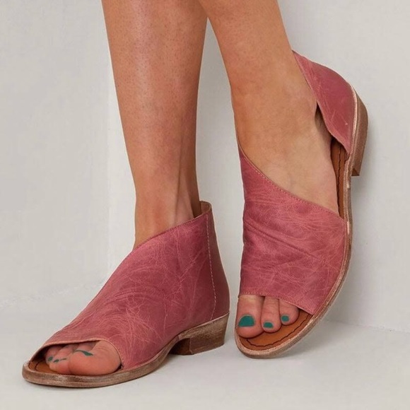 Free People Shoes - Free People Red Leather Mont Blanc Sandals Size 41 10